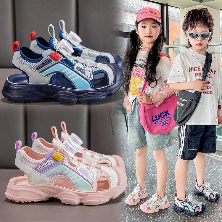 Girls Baby Toe-Cap Sandals Sports Boys Beach Functional Shoes Little Girls Soft-Soled Shoes - Image 5