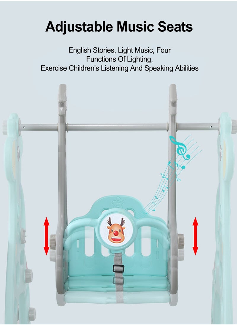 MaBaby - 4 in 1 Toddler Slide and Swing Set, Freestanding Slides Kid Climber Slide Playset with Basketball Hoop , Extra Long Slide, Children Toy Game for Indoor Outdoor Playground Backyard - Image 1