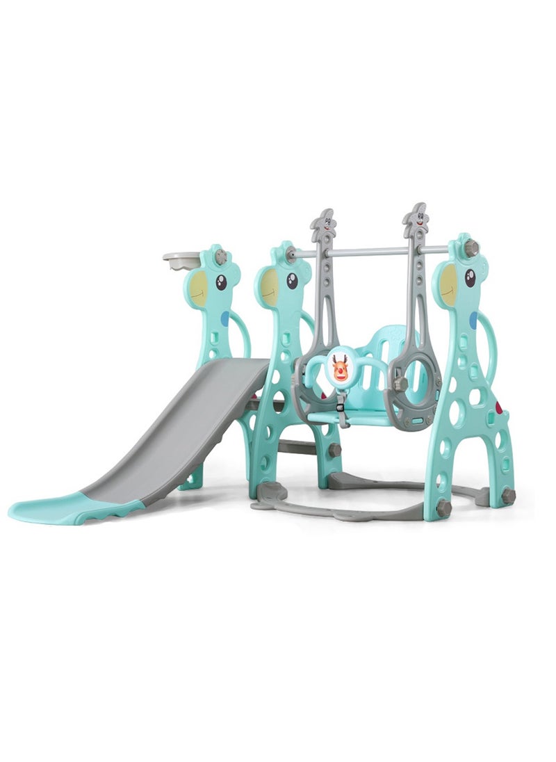 MaBaby - 4 in 1 Toddler Slide and Swing Set, Freestanding Slides Kid Climber Slide Playset with Basketball Hoop , Extra Long Slide, Children Toy Game for Indoor Outdoor Playground Backyard - Image 1