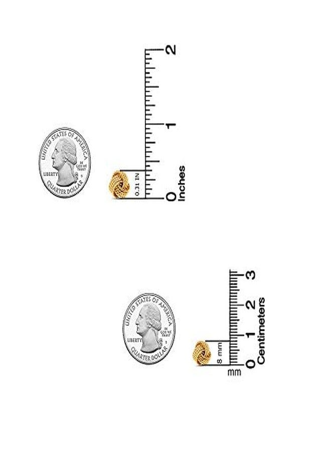 ليكالا أقراط مرصعة بتصميم عقدة الحب من الفضة الإسترلينية والذهب الأصفر من LeCalla للنساء - Image 2
