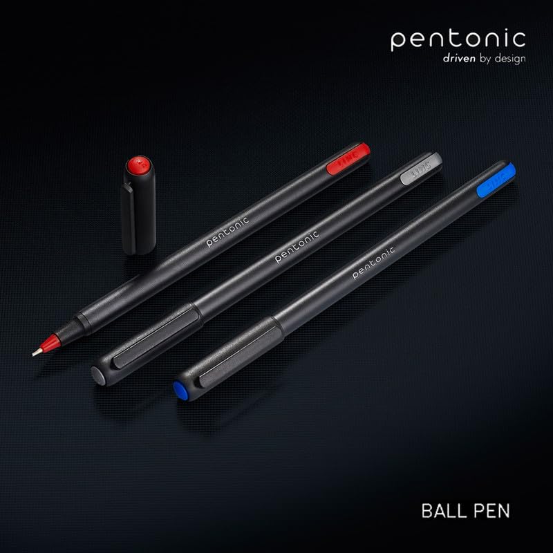 Pentonic 0.7mm Ball Point Pen Tumbler Pack | Black Body | Blue, Black & Red Ink | Pack of 50 Pens - Image 5
