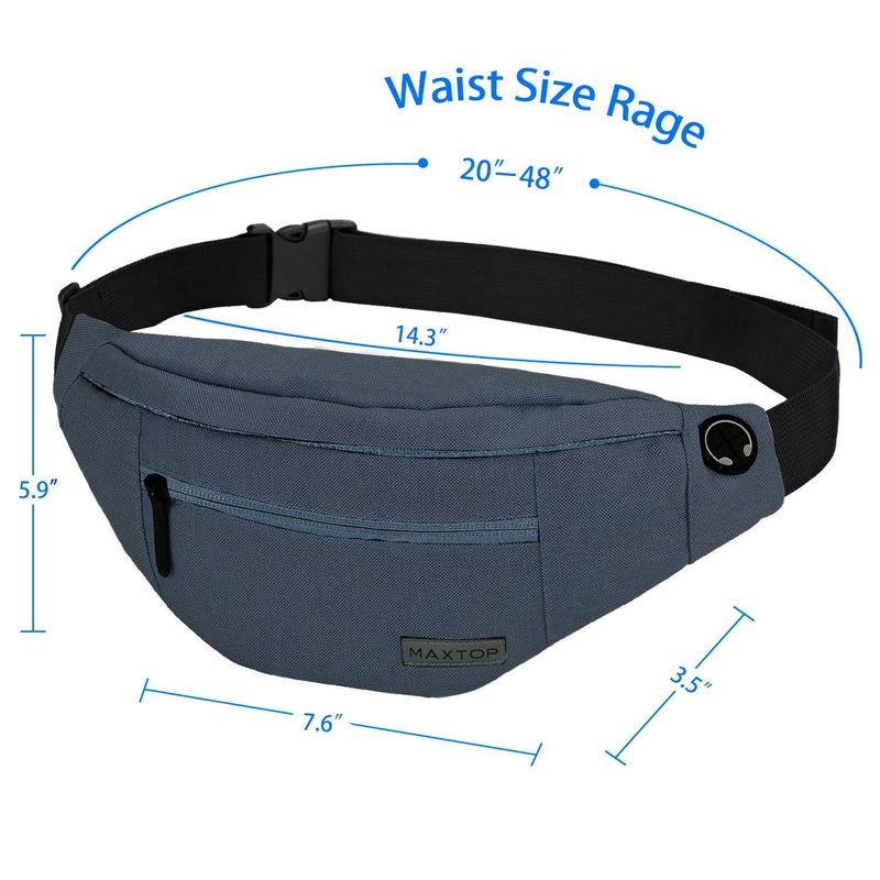 MAXTOP Large Fanny Pack Crossbody Bags for Men Women Sling Bag with 4-Zipper Pockets,Runner Gifts for Enjoy Traveling Hiking Workout Dog Walking Casual Hands-Free Passport Bag Carrying All Phones - Image 5