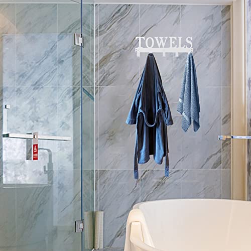 Kuhome Towel Hooks Over The Door Hooks Hangers Wall Mount Towel Rack Towel Holder for Bathroom, Storage Coat Hooks for Home Decor Metal Organizer for Towel Clothes Bag Robe(White) - Image 4