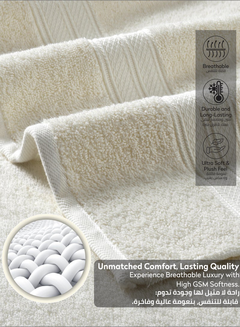 دوناتيلا قسط 100 ٪ بتمشيط القطن 2-قطع حمام منشفة مجموعة (70 س 140 سم) 600 غسم منشفة كبيرة ، ماصة للغاية ، سريعة الجافة ، أفضل منشفة للحمام ، سبا وفندق ، كريم - Image 5