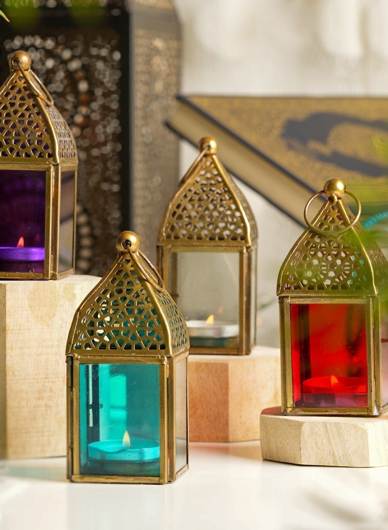 Hilalful فانوس هلالفل اليدوي، صغير | مناسب لغرفة المعيشة، غرفة النوم والهواء الطلق | هدية مثالية للزينة المنزلية في رمضان، عيد، أعياد الميلاد، حفلات الزفاف، الانتقال إلى منزل جديد | مصنوع من الحديد | بنفسجي - Image 4