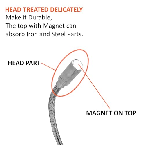 Harden Magnetic Pickup Tool - 24” (60cm) Bend-It Flexible Magnet Pick-Up Sweeper, Capacity upto 2.5kg, Retriever Stick for Hard-to-Reach Place, For Car, Machines, Home, Bolts, Nuts, Screws - 660245 - Image 3