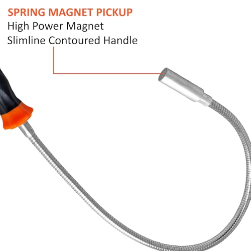Harden Magnetic Pickup Tool - 24” (60cm) Bend-It Flexible Magnet Pick-Up Sweeper, Capacity upto 2.5kg, Retriever Stick for Hard-to-Reach Place, For Car, Machines, Home, Bolts, Nuts, Screws - 660245 - Image 2