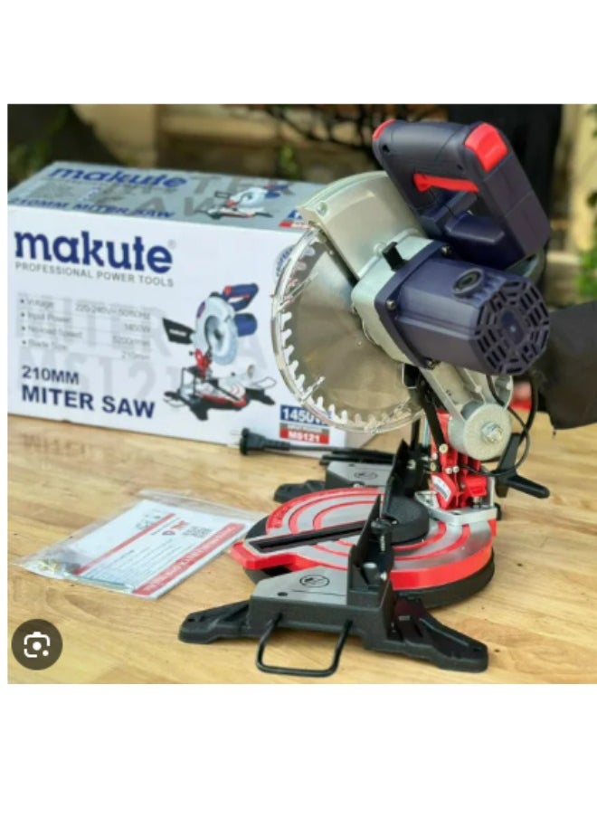 makute Miter Saw  1450W with 5200rpm and 25.4 Blade Size for Crown Moulding  Picture Frames  Door Frames Window Casings and more (MS121)  - Image 2