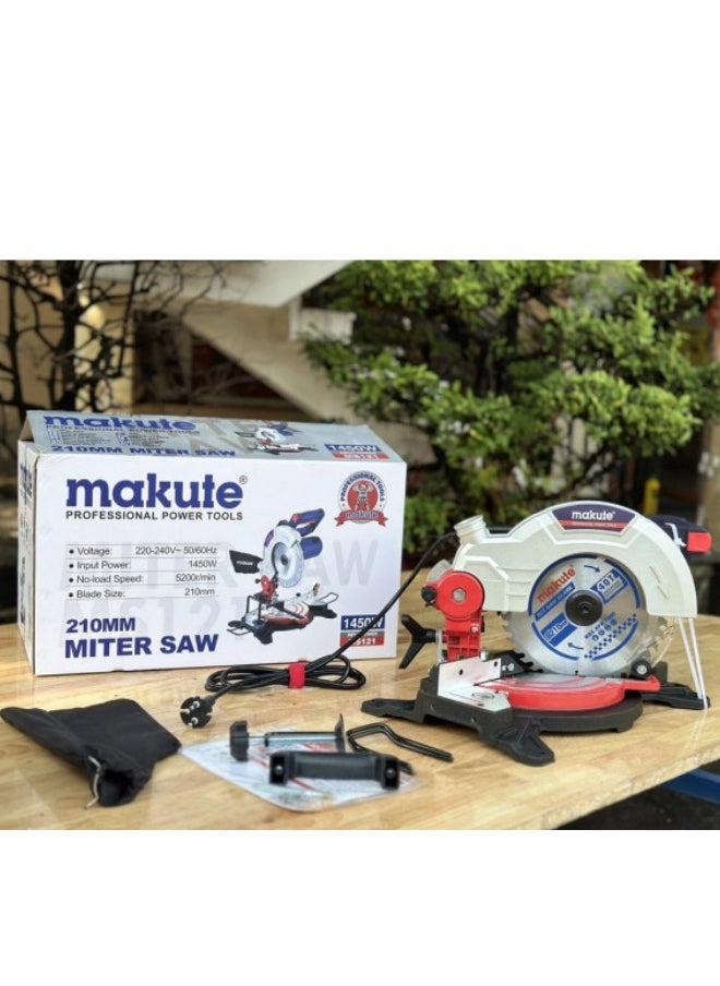 makute Miter Saw  1450W with 5200rpm and 25.4 Blade Size for Crown Moulding  Picture Frames  Door Frames Window Casings and more (MS121)  - Image 5