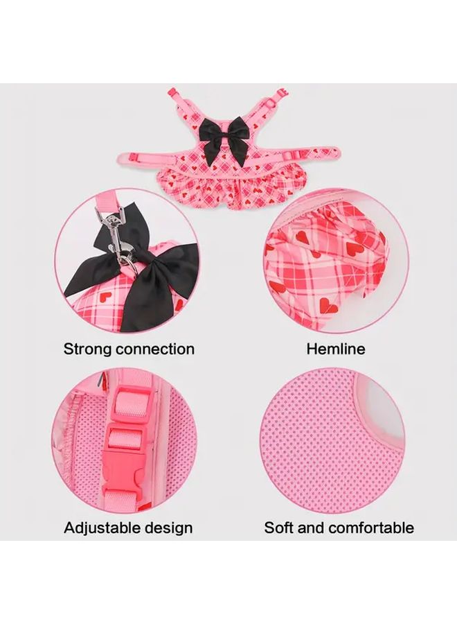 Large Red Polka Dots Cat Harness Adjustable Chest Strap Non Slip Grip Durable Polyester - Image 5