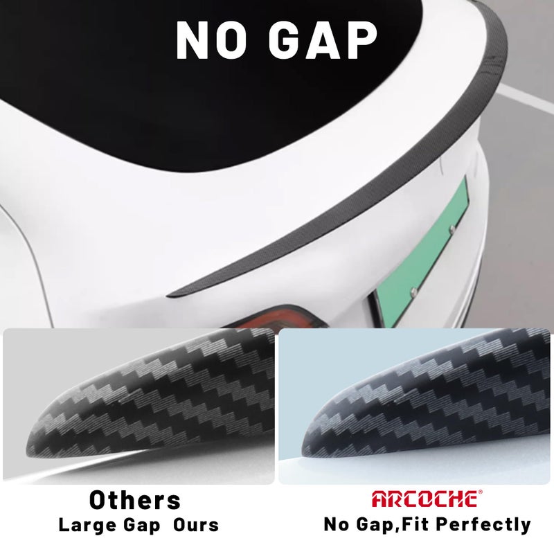 Arcoche Spoiler for Tesla Model 3 2025 2024 Performance Spoiler Wing ABS Rear Trunk Lip Tail Lid for Model 3 Highland (Matte Carbon Fiber) - Image 3