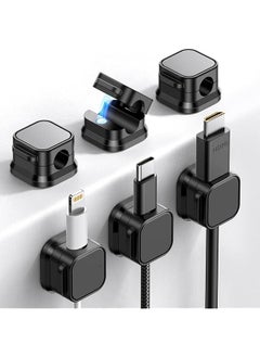erorex 6 Pack Magnetic Cable Clips Cable Smooth Adjustable Cord Holder Under Desk Cable Management Adhesive Wire Holder Keeper Organizer For Home Office Desk Phone Car Wall Desktop Nightstand  - Image 1