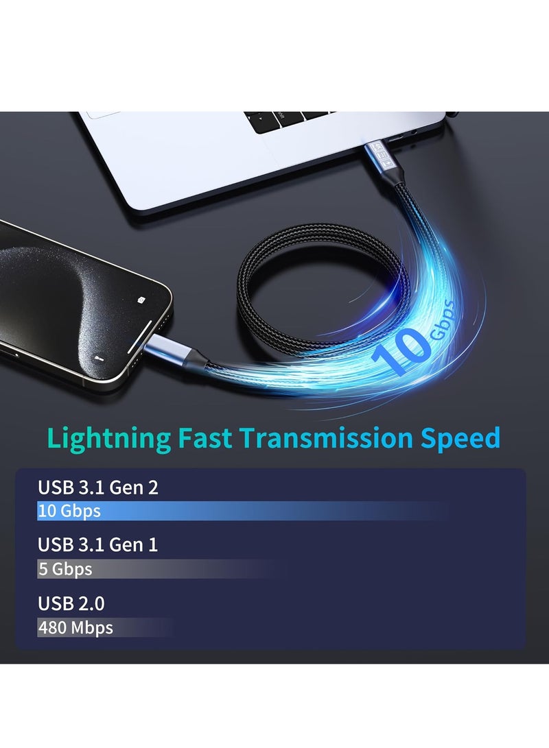USB C 3.1 Gen 2 Short Cable Support 100W Charging/10Gbps Data Transfer/4K Display @ 60Hz, USB Type C to USB C Charging Cable, Compatible with Android Galaxy 0.5m, USB-C Cable  - Image 3