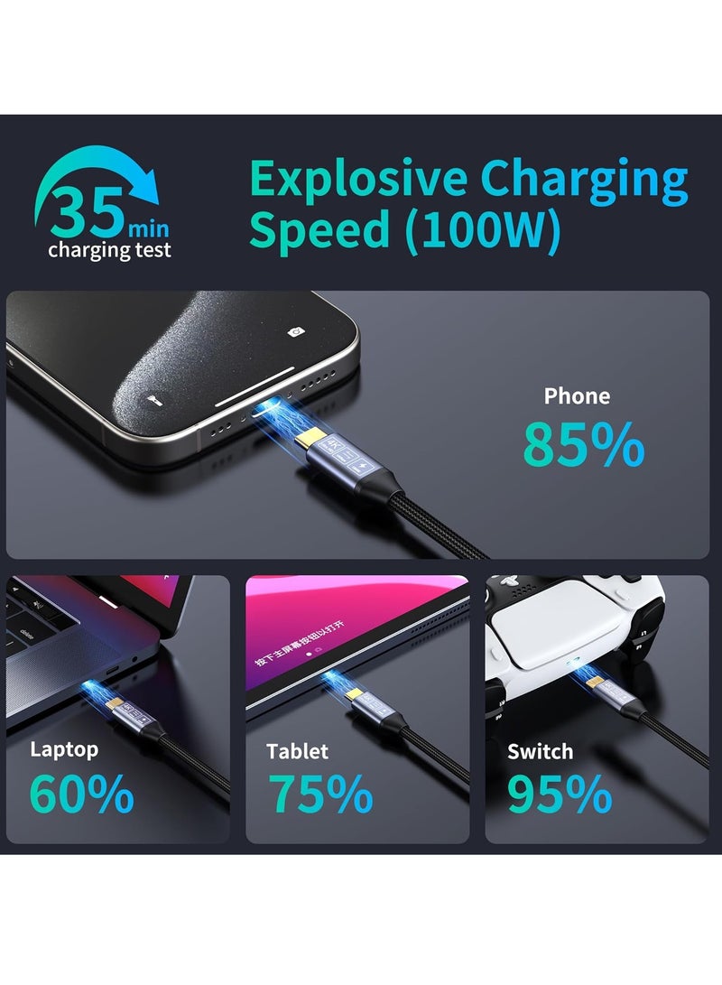 USB C 3.1 Gen 2 Short Cable Support 100W Charging/10Gbps Data Transfer/4K Display @ 60Hz, USB Type C to USB C Charging Cable, Compatible with Android Galaxy 0.5m, USB-C Cable  - Image 4