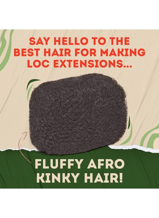 Locsanity - Afro Kinky 100% Bulk Natural Human Hair - Braiding Hair for Dreadlocks, Loc Repair, Dreadlock Extensions, Twists, Braids - 8 Inches Long, 1 Oz - Image 1