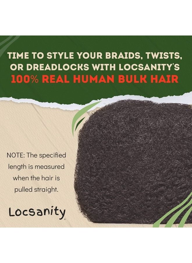 Locsanity - Afro Kinky 100% Bulk Natural Human Hair - Braiding Hair for Dreadlocks, Loc Repair, Dreadlock Extensions, Twists, Braids - 8 Inches Long, 1 Oz - Image 1