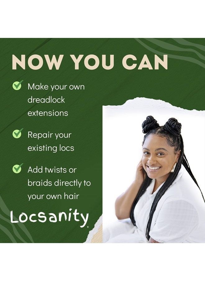 Locsanity - Afro Kinky 100% Bulk Natural Human Hair - Braiding Hair for Dreadlocks, Loc Repair, Dreadlock Extensions, Twists, Braids - 8 Inches Long, 1 Oz - Image 1
