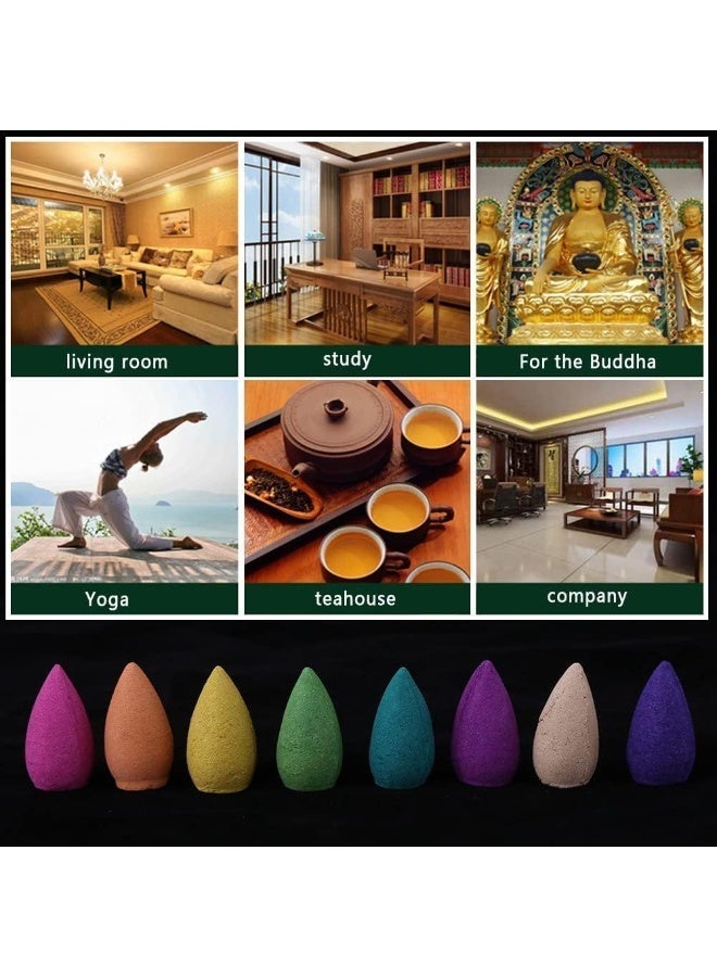 Colorful cone incense set with assorted aromatic scents for relaxation and yoga - Value pack - Image 4