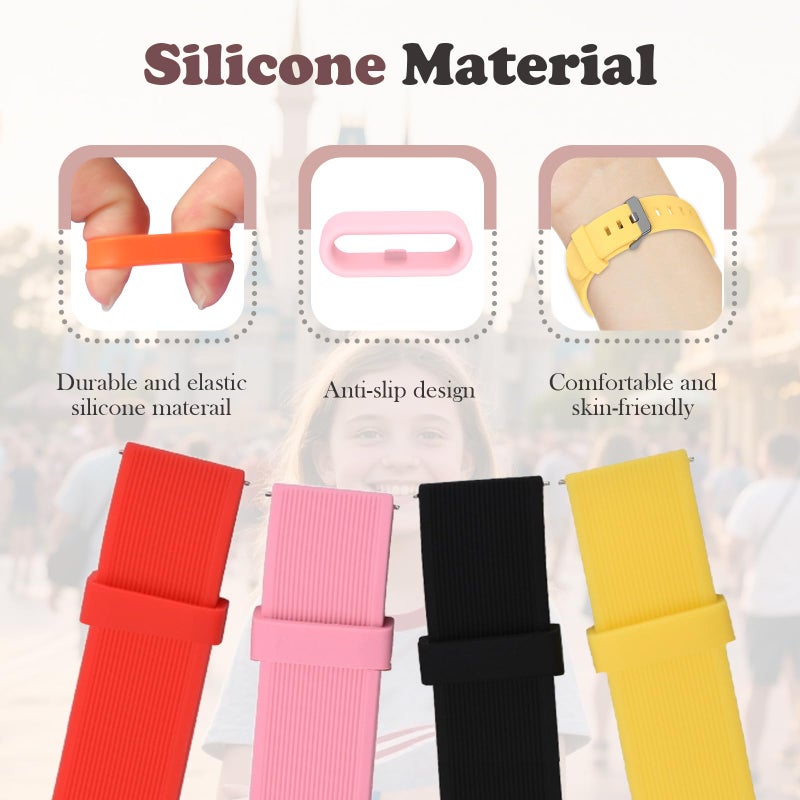 pupvus 12-Pack Multi-Color Band Keeper, Magic band locks, Silicone Fastener Rings Security Loop/Holder/Clips Compatible with Fitbit Charge/Charge HR/Garmin Vivofit/Disney Magic Bands 1.0/2.0 & More - Image 2