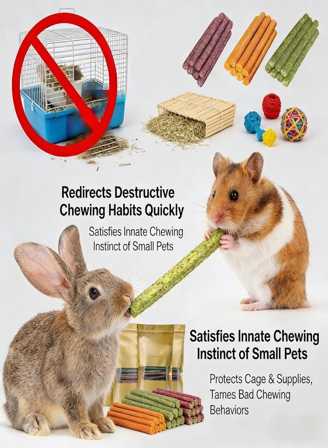 Tyotrbs Chew Treat Rabbit Toys for Teeth Health, Natural Bunny Enrichment Toys for Boredom & Stress Relief, Keep Busy Toys for Guinea Pig Chinchilla Hamster Rat Gerbil Degu (40PCS) - Image 5