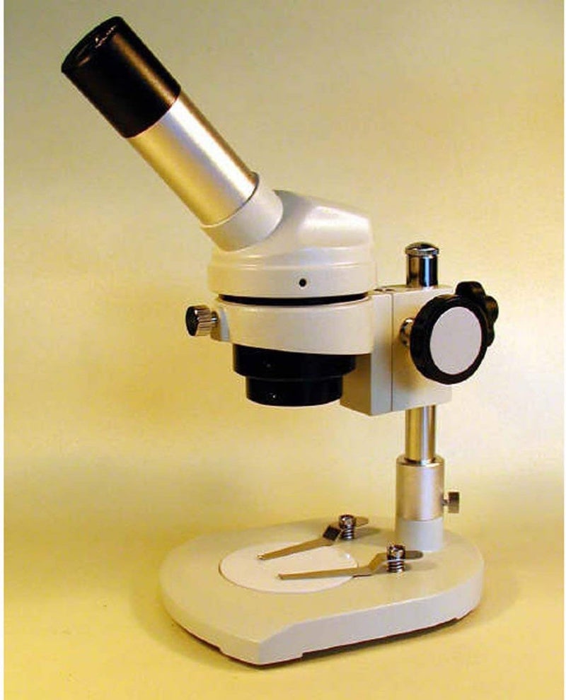 AmScope K104 Elementary StereoDissecting Microscope 10x Widefield Eyepiece 20x Magnification Reversible BlackWhite Stage Plate HeavyDuty Frame - Image 3
