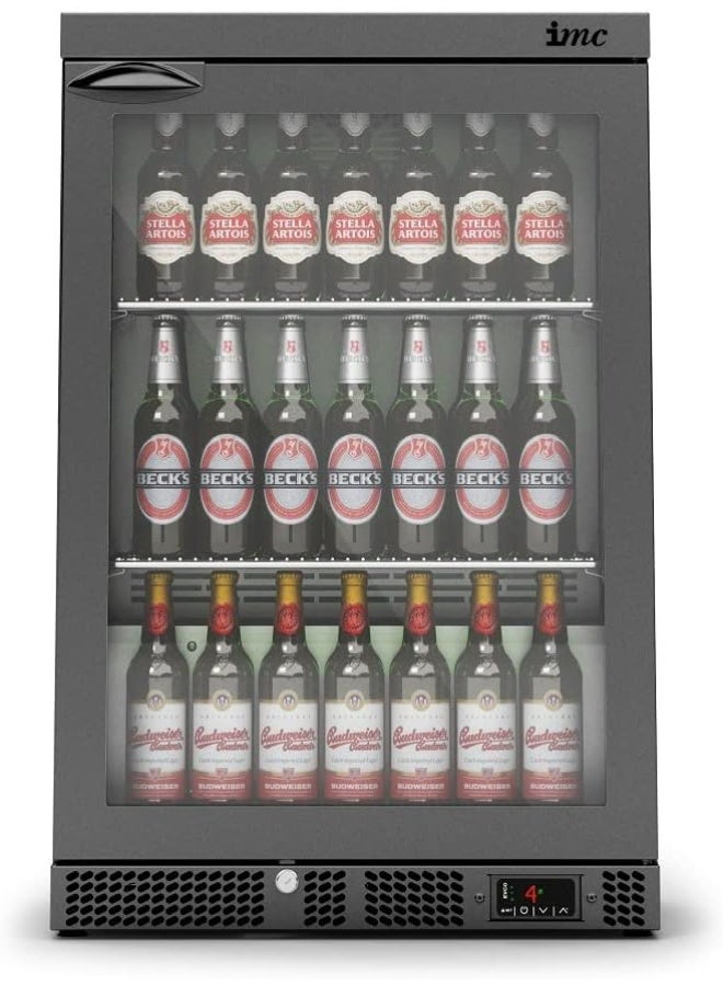 IMC M60 Single Door Bottle Cooler Glass Door, Water Cooler, Beverage Cooler, Stainless Steel Frame (Black) - Image 3