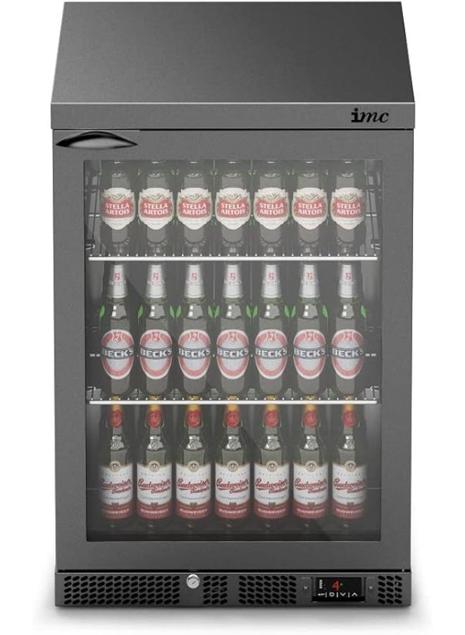 IMC M60 Single Door Bottle Cooler Glass Door, Water Cooler, Beverage Cooler, Stainless Steel Frame (Black) - Image 2