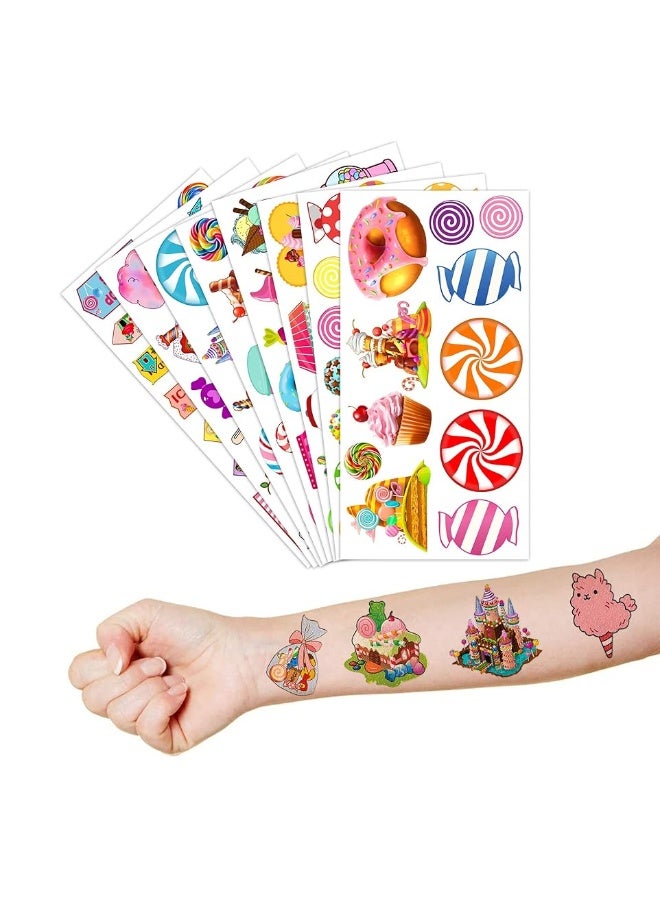 96 PCS Cute Candyland Candy Land Temporary Tattoos Theme Birthday Party Decorations Supplies Favors Decor Stickers Tattoo Gifts for Kids Girl Boys Games School Rewards Prizes Christmas Xmas Carnival - Image 5