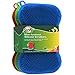 SCRUBIT Silicone Scrubbing Pad Sponges by SCRUBIT Real Silicon Non Scratch Kitchen Scrubber Non Smell Cleaning Sponges for Kitchen Dishes Reusable Soft Dish Sponge Blue Red Green Pads 3 Pack - Image 1
