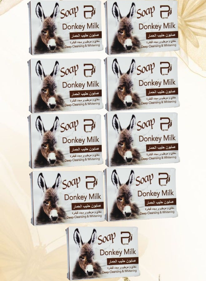 بيرون 9 قطع صابون حليب الحمار للتنظيف العميق والتبييض - Image 1