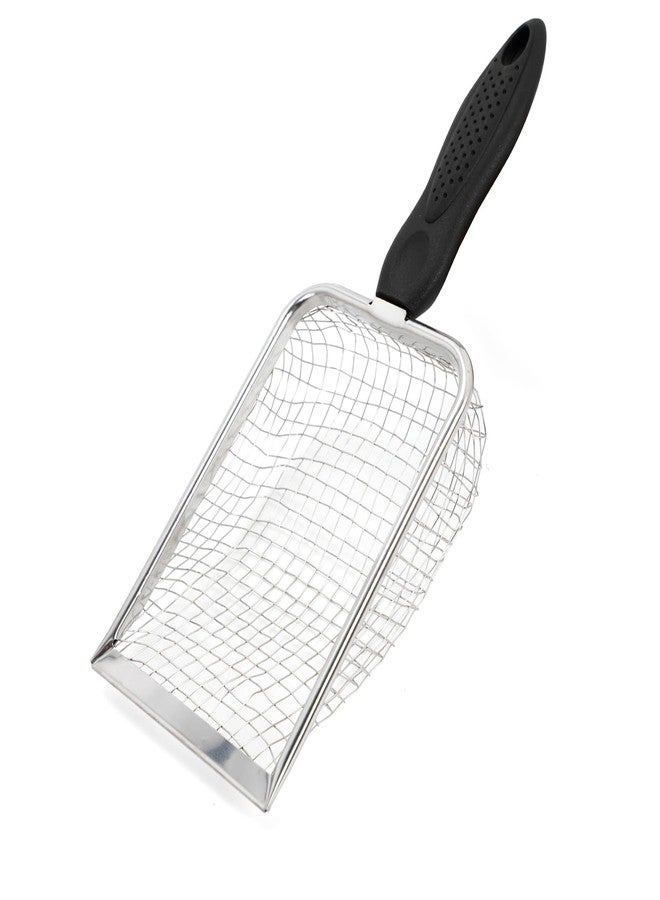 Bnapott Beach Mesh Shovel, Stainless Steel Sand Shovels for Shell Collecting, Shark Tooth Sifter, Cat Litter Scoop, Deep Shovel, Reliable Litter Cleaner Corner Shovel, Dark Black - Image 1