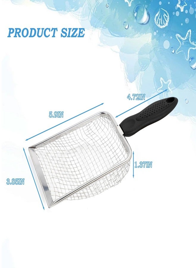 Bnapott Beach Mesh Shovel, Stainless Steel Sand Shovels for Shell Collecting, Shark Tooth Sifter, Cat Litter Scoop, Deep Shovel, Reliable Litter Cleaner Corner Shovel, Dark Black - Image 2