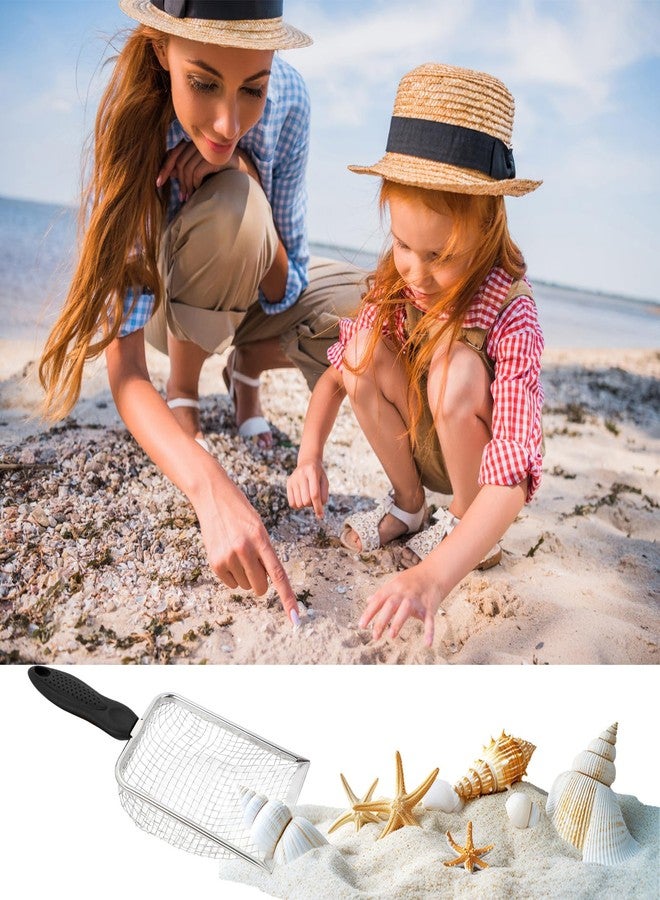 Bnapott Beach Mesh Shovel, Stainless Steel Sand Shovels for Shell Collecting, Shark Tooth Sifter, Cat Litter Scoop, Deep Shovel, Reliable Litter Cleaner Corner Shovel, Dark Black - Image 4