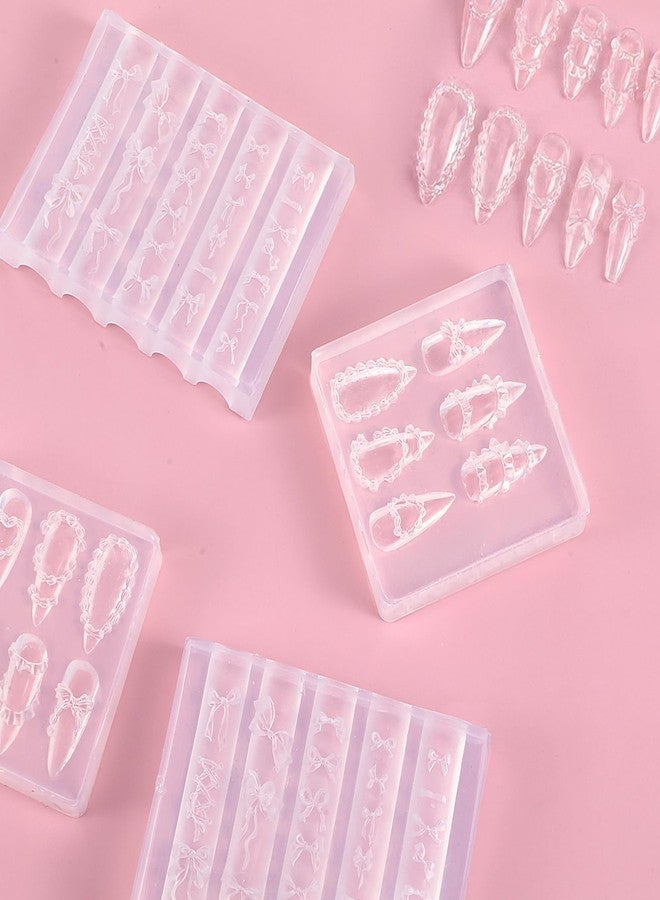 Sibba 3D Flowers Nails Mold Kit 2 PCS Transparent Silicone Nail Art Molds with Dual-End Carving Pen for 3D Gel Nail Design Carving Template Manicure Supplies for Home Salon - Image 5