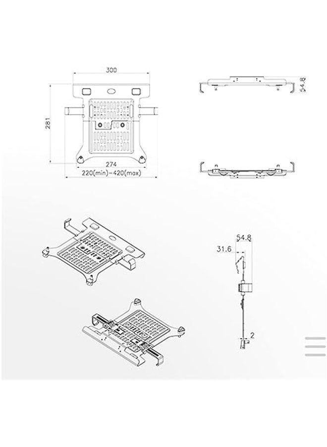 General Monitor Stand, Laptop Stand, Swivel Telescopic with Tray Lifting, Adjusting, Booster Shelf  - Image 3