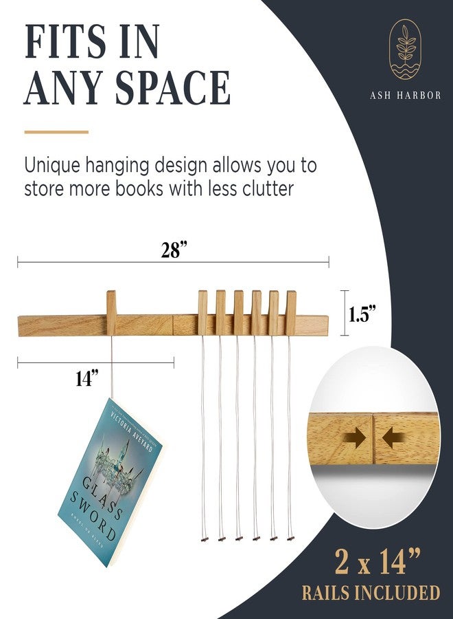 Ash Harbor Floating Wall Bookshelf - Wall Mounted Book Organizer with Included Bookmarks - Hardwood Hanging Bookshelf for Bedroom, Living Room, or Kitchen - A Thoughtful Gift for Book Lovers (Natural) - Image 3