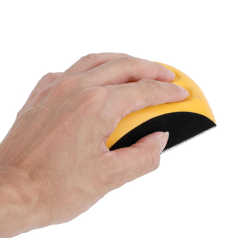 Marhynchus Soft Elastic PU Foam Hand Sanding Pad Block for Polishing, Grinding, Disc with Sandpaper, Ergonomic Design to Reduce Hand Fatigue (6 inches 150mm) 6 inches 150mm - Image 4