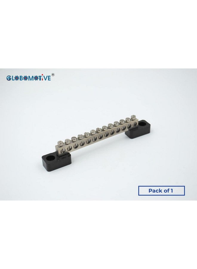 GLOBOMOTIVE 12 Ways Neutral Link Grounding Bar for Cable Looping and Earthing with Bakelite Base, 12 Screw Terminal Brass Made Grounding Strip, Pack of 1 - Image 3