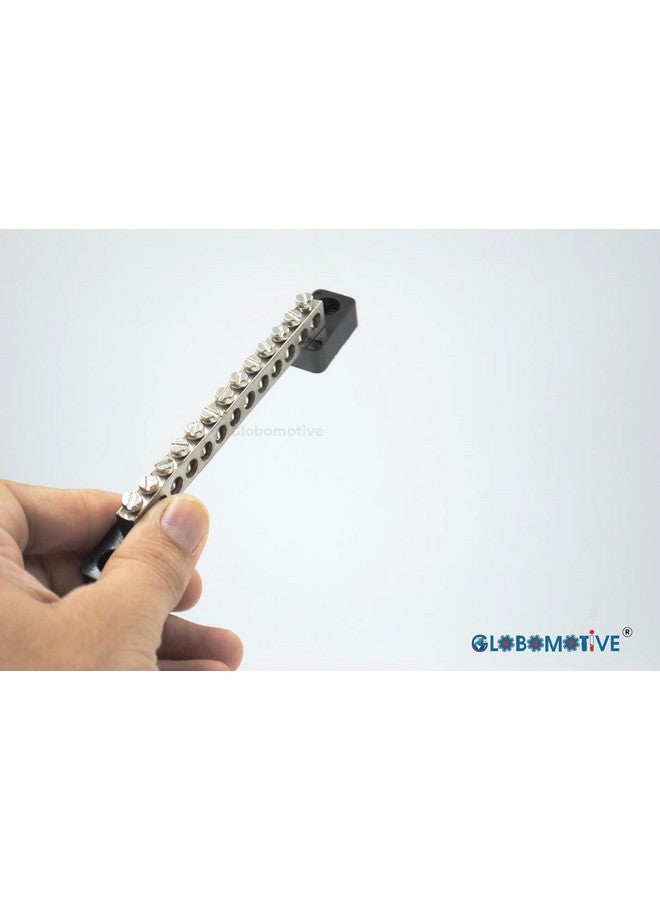 GLOBOMOTIVE 12 Ways Neutral Link Grounding Bar for Cable Looping and Earthing with Bakelite Base, 12 Screw Terminal Brass Made Grounding Strip, Pack of 1 - Image 4