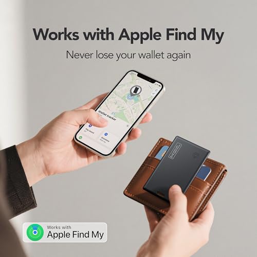 PAKCQNH Wallet Tracker Card,Air-Tag Wallet Card,Find My Trarcking Card,Waterproof Design,Item Locator for Wallet,Keys, Luggage,Bags, Passport,Purse,120DB(iOS Only) (Black) - Image 2