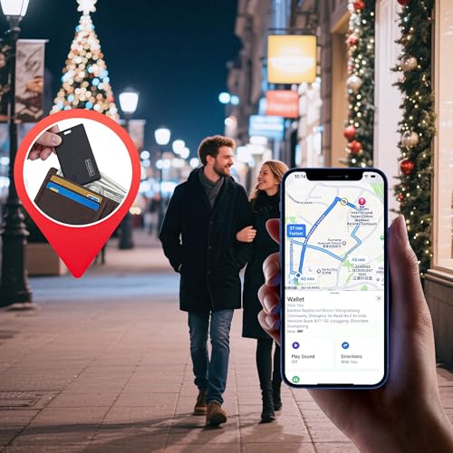 PAKCQNH Wallet Tracker Card,Air-Tag Wallet Card,Find My Trarcking Card,Waterproof Design,Item Locator for Wallet,Keys, Luggage,Bags, Passport,Purse,120DB(iOS Only) (Black) - Image 3