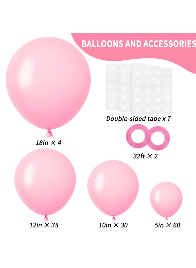 Pink Balloons 129pcs Pastel Pink Balloons Different Sizes 18 12 10 5 Inch Light Pink Balloons for Valentine's Day Birthday Wedding Anniversary Baby Shower Garland Arch Party Decoration - Image 2