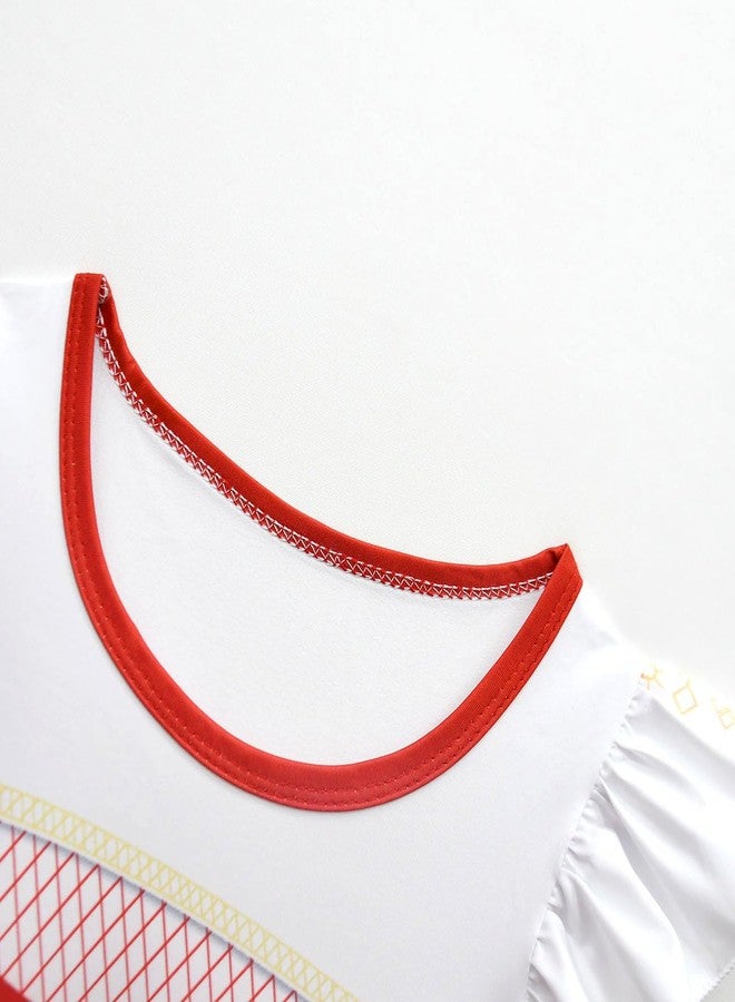 فستان زومبي للبنات والأطفال، زي تنكري، فساتين داي ووكر مع سوار معصم، طقم ملابس أحمر - Image 3