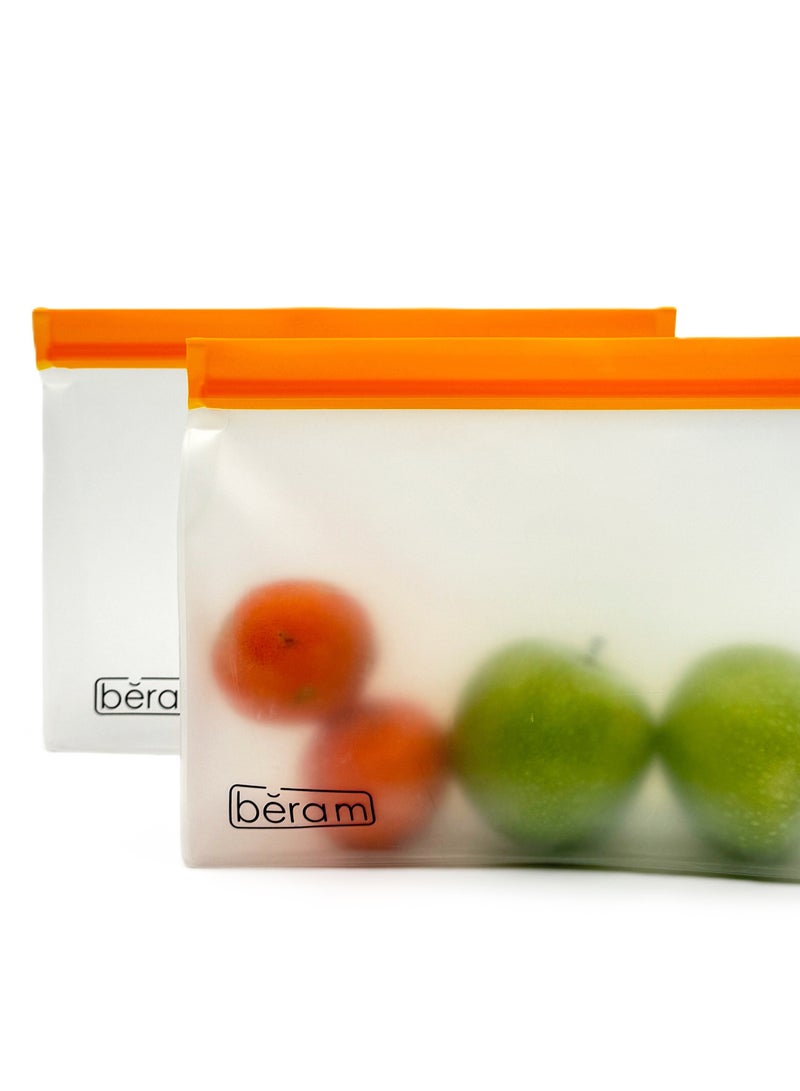 Beram Reusable Food Storage Bags, Reusable Sandwich Bags, Preserving Food Container, Peva Pouches, Food Storage Set, Cooking, Lunch, Snack, Baby Food Prep, Freezer Bags, Standing Ziplock Bags, Travel Bags - Image 1
