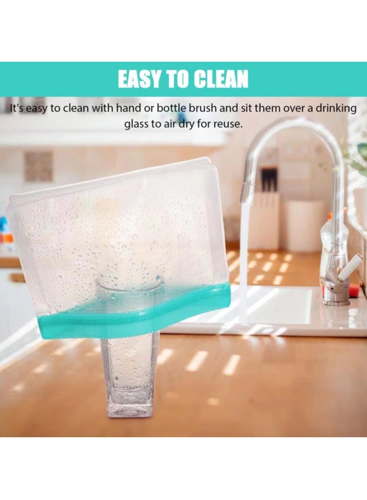 Beram Reusable Food Storage Bags, Reusable Sandwich Bags, Preserving Food Container, Peva Pouches, Food Storage Set, Cooking, Lunch, Snack, Baby Food Prep, Freezer Bags, Standing Ziplock Bags, Travel Bags - Image 3
