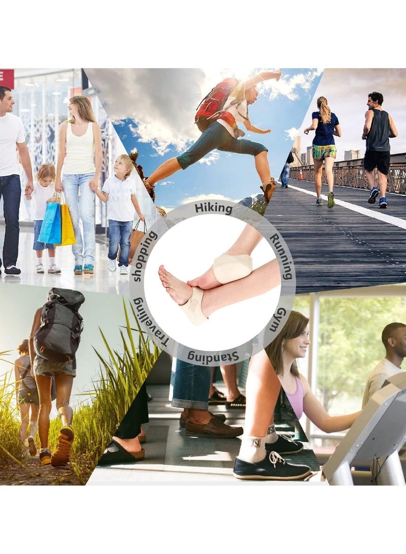 Healife Heel Spur Inserts Gel Heel Pads, Heel Spur Bandages, Heel Protection Silicone Heel Protector, Suitable for Heel Analgesia / Stress Reduction, EU36-40（s） (Beige) - Image 2