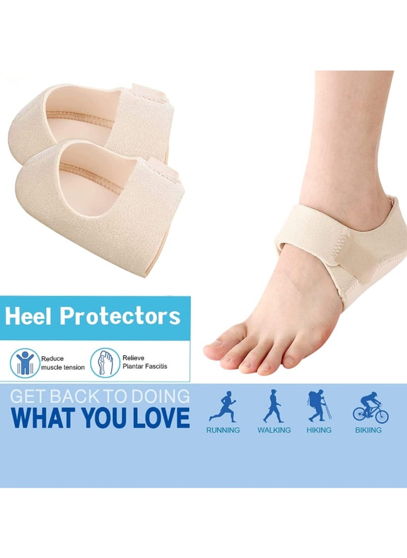Healife Heel Spur Inserts Gel Heel Pads, Heel Spur Bandages, Heel Protection Silicone Heel Protector, Suitable for Heel Analgesia / Stress Reduction, EU36-40 (Beige)  - Image 3