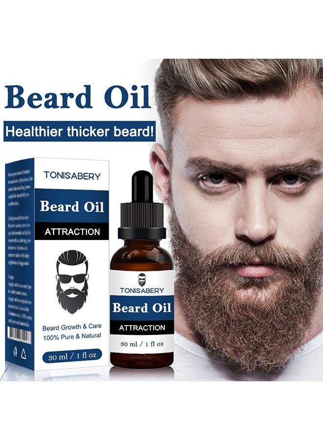 تونيزابري زيت اللحية ، نقي وطبيعي 100٪ لتقوية جذور اللحية وترطيب اللحية وجعل اللحى أكثر سمكا 30 مل - Image 1