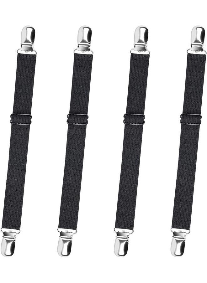 Generic Bed Sheet Suspenders, 4pcs Adjustable Bed Sheet Holder Straps Sheet Fasteners Heavy Duty Bed Sheet Grippers for Mattresses Fitted  - Image 2