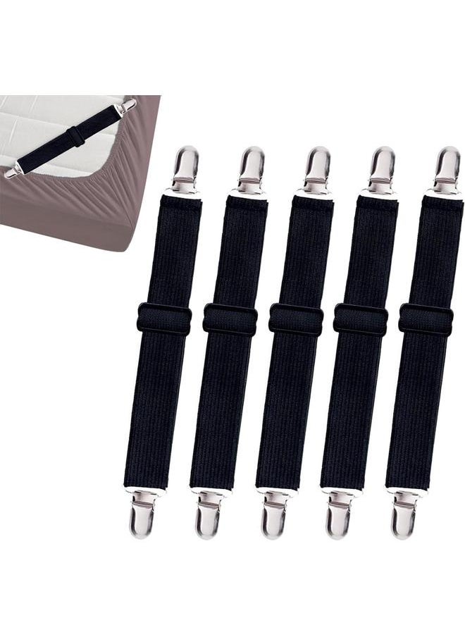 Generic Bed Sheet Suspenders, 4pcs Adjustable Bed Sheet Holder Straps Sheet Fasteners Heavy Duty Bed Sheet Grippers for Mattresses Fitted  - Image 4
